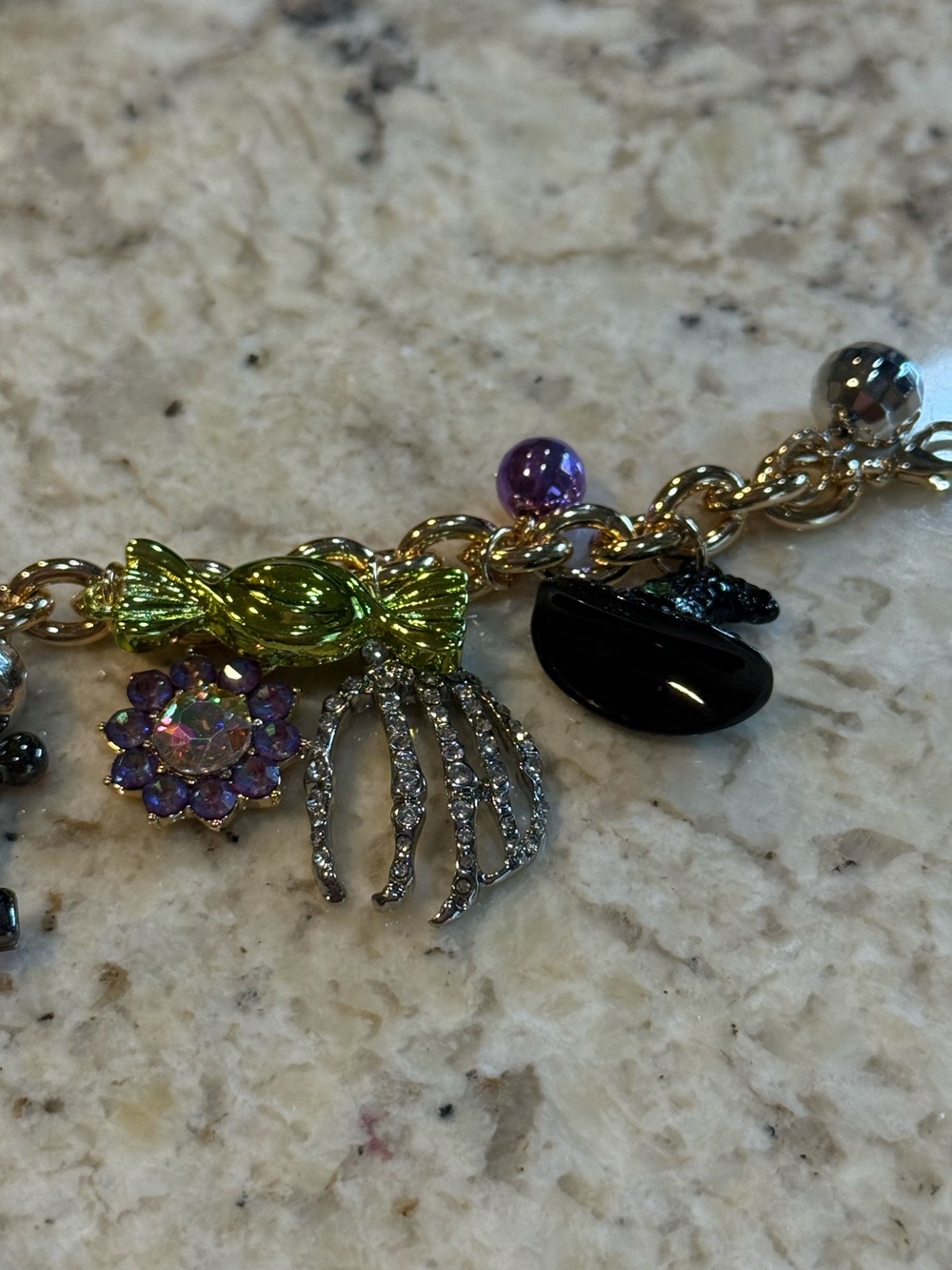 NEW Betsey Johnson Halloween CHARM BRACELET (Spider, Pumpkin, Spiderweb, Candy) - Picture 8 of 11